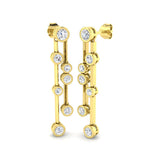 Dahly Gold Drop & Trilogy Diamond Earrings | 1.5ct to 2.5ct Luxury Jewelry