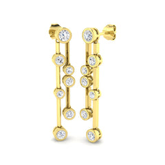 1.4 Carat D-E/VS Lab Grown Diamond Drop & Trilogy Earring 9k Yellow Gold Ready To Ship