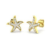 Elegant Gold Star Diamond Earrings - 0.2ct to 0.25ct Luxe Jewelry