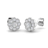 "Flora Vintage Gold Diamond Earrings 0.33ct to 2ct - Elegant Luxury Jewelry"