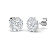 Camia 1ct Gold Cluster Diamond Earrings - Elegant Luxury Jewelry