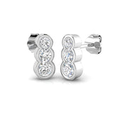 Plum Gold Diamond Drop & Trilogy Earrings - Luxury 0.5ct to 1.5ct