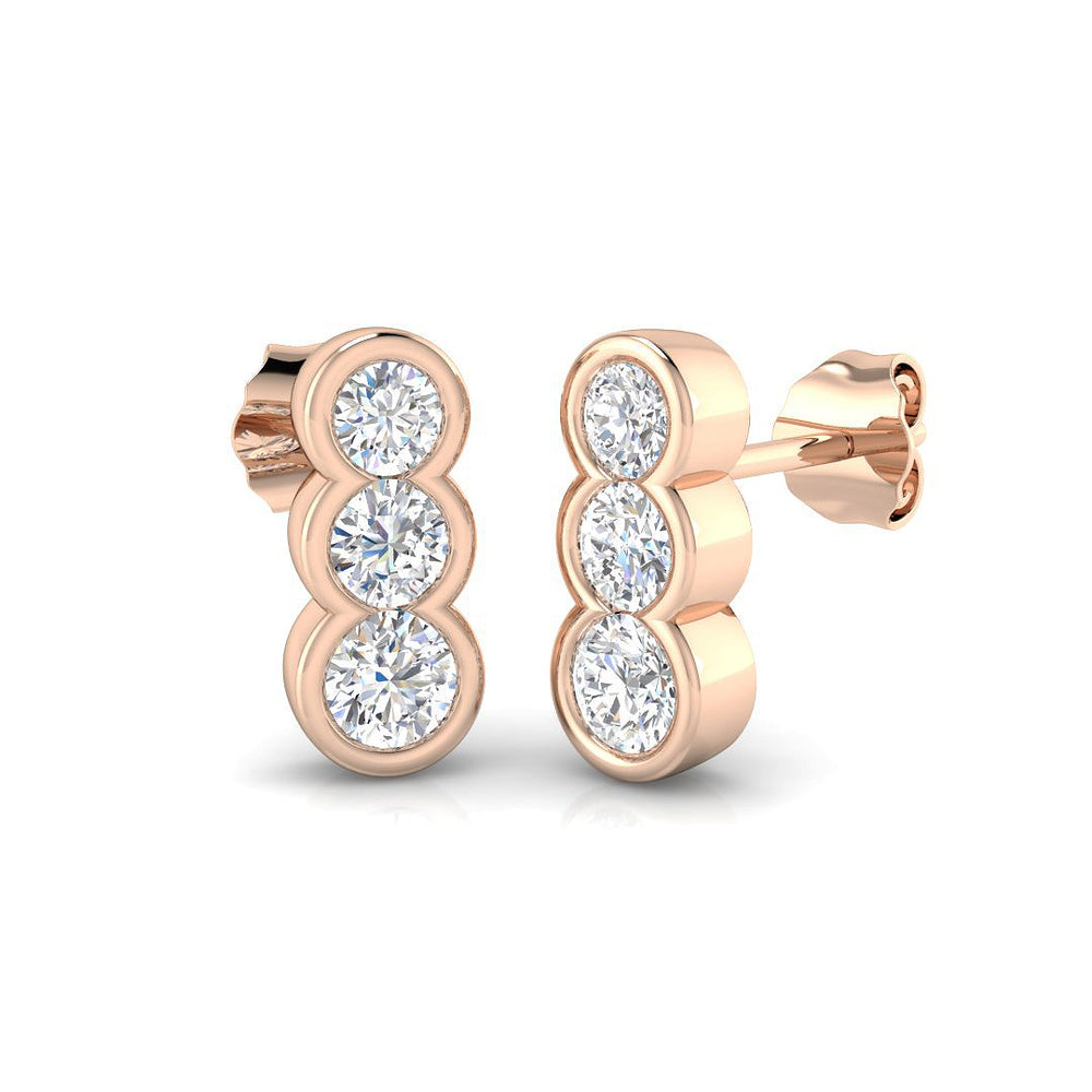 Shimmering Diamond Earring 1 ct Platinum, 9ct, 18ct White, Yellow & Rose Gold | Handcrafted Fine Jewellery-10