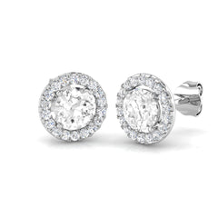 1.4 Carat D-E/VS Lab Grown Diamond Halo Earring 9k White Gold Ready To Ship