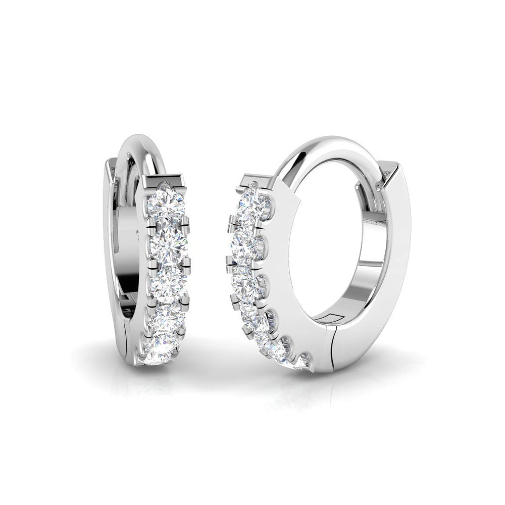 0.06ct Natural Diamond Round Cut Stud Earrings in 18K White Gold