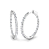 Hoop Earrings - Erevy 0.5ct-1ct Round Cut