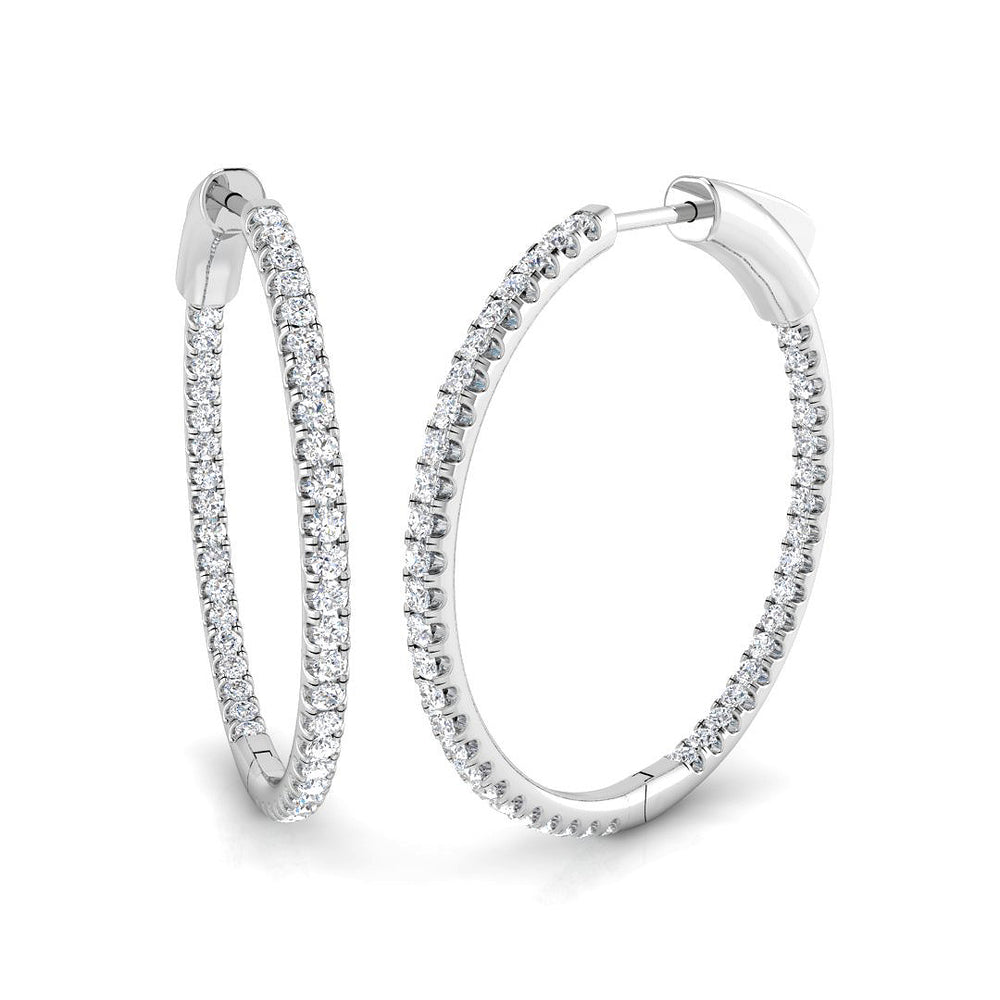 Hoop Earrings - Erety 1ct Round Cut
