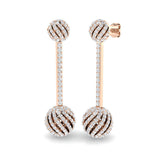 Trofy 2ct Gold Drop & Trilogy Diamond Earrings - Luxurious Elegance