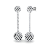 Trofy 2ct Gold Drop & Trilogy Diamond Earrings - Luxurious Elegance