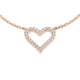 Honor Heart Diamond Necklace 0.1ct Gold Platinum