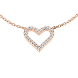 Honor Heart Diamond Necklace 0.1ct Gold Platinum