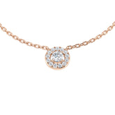 Hope Halo Diamond Necklace 0.15ct to 0.33ct Gold Platinum