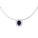 Ida Blue Sapphire Necklace 0.5ct Platinum Gold