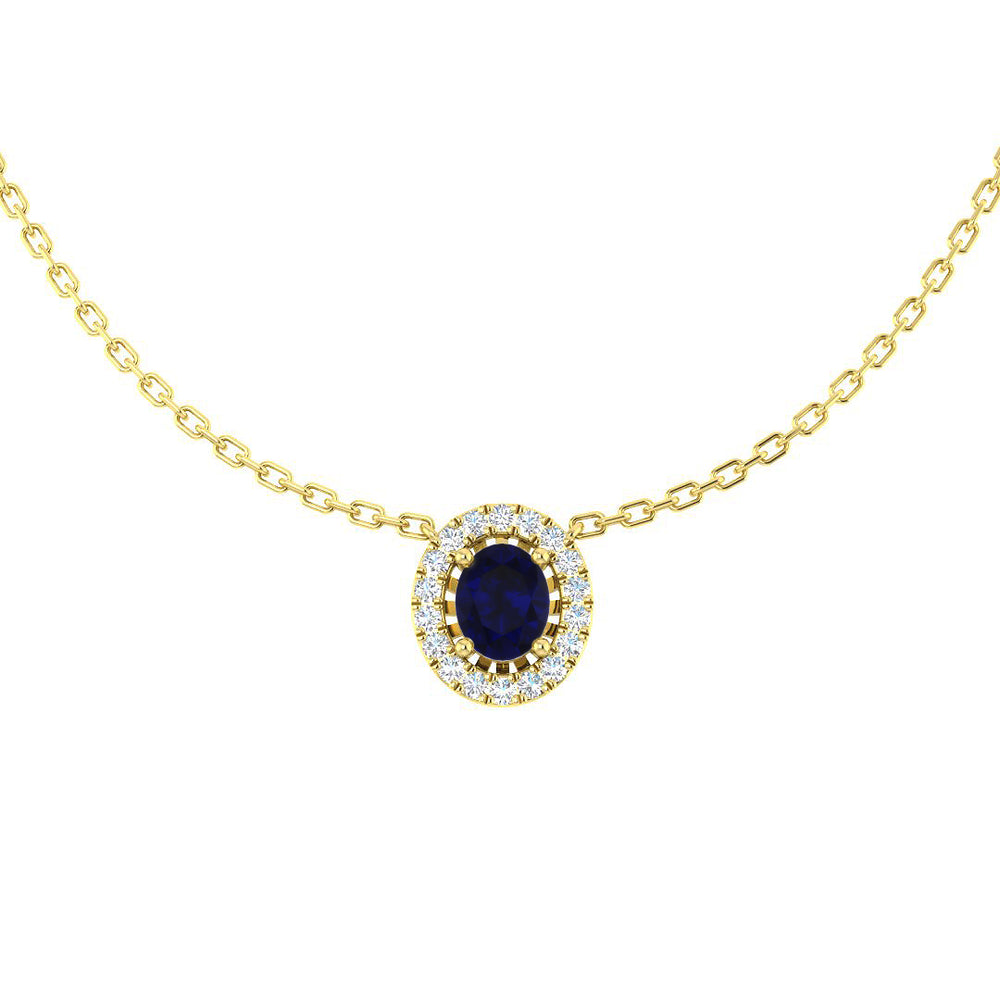 Ida Blue Sapphire Necklace 0.5ct Platinum Gold