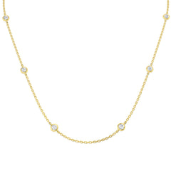 0.80 Ct DE/VS Lab Grown Diamond Spectacle Necklaces 9k Yellow Gold Ready To Ship