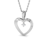 9ct White Gold 0.02ct Lab Grown Diamond Heart Pendant