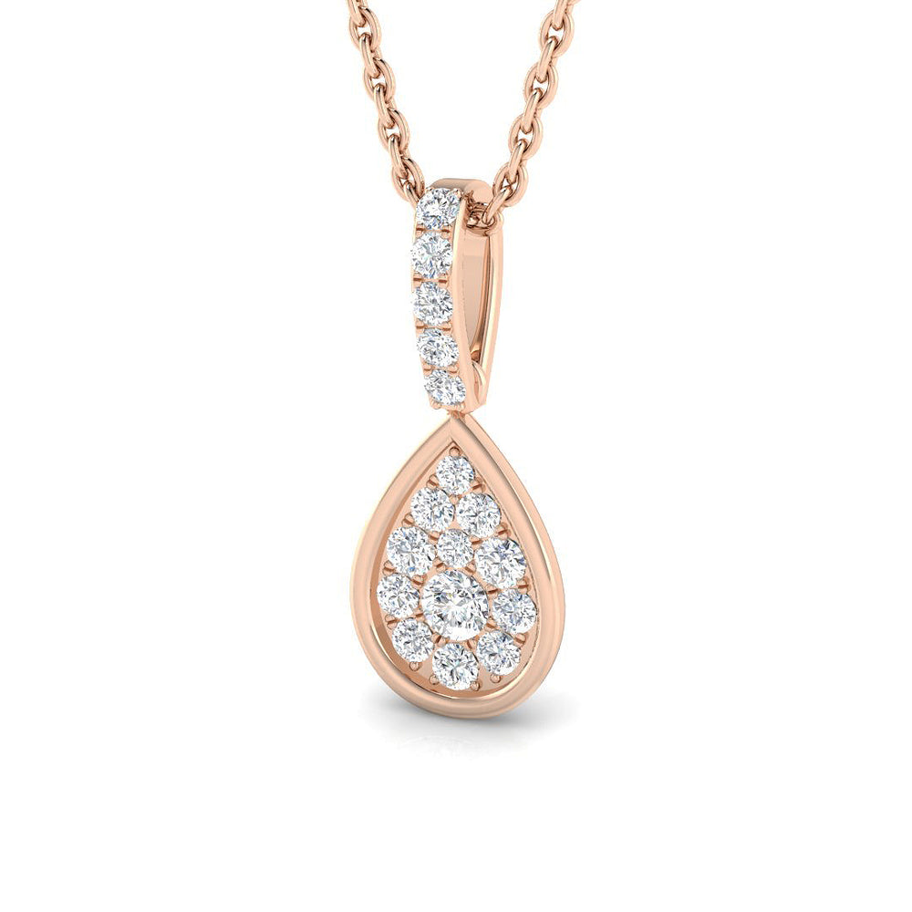 Peony Diamond Cluster Pendant 0.2ct Gold (Without Chain )