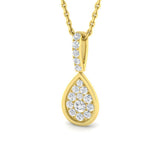 Peony Diamond Cluster Pendant 0.2ct Gold (Without Chain )