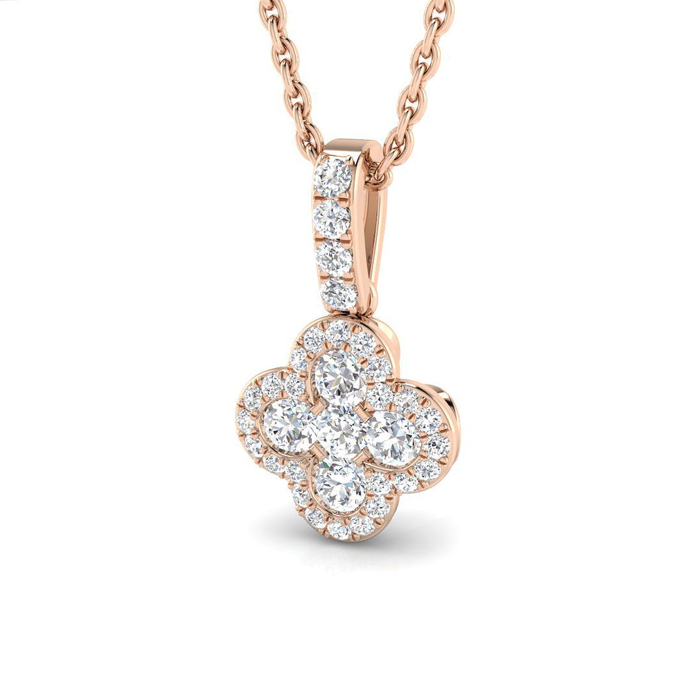 Meg Clover Pendant 0.3ct to 1ct Gold Diamond(Without Chain )