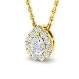 Crane Halo Pendant 0.2ct to 0.3ct Gold Diamond(Without Chain )