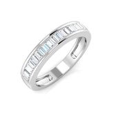 0.50-1.00ct Lab-Grown D/VVS Baguette Cut Diamond Half Eternity Ring.