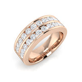Lab-Grown Double Row Diamond Channel Set Half Eternity Ring | 0.5ct - 1ct