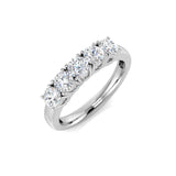 5-Stone Ring Lab Grown Diamond 0.50-1.00ct D/VVS Round Cut