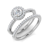 Bague de fiançailles avec halo en diamant rond naturel