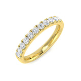 0.15-2.00ct Lab-Grown Round Cut D/VVS Diamond Half Eternity Ring