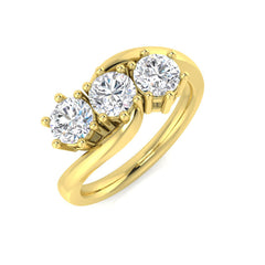 1.20Carat DE/VS Lab Grown Diamond 3 Stone Ring 9k Yellow Gold Ready To Ship