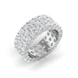 3.00 to 6.00ct Lab-Grown Round Cut D/VVS Diamond Honey Comb Set Full Eternity Ring.