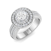Natural Round Cut Diamond Halo Engagement Ring