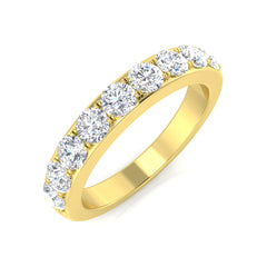 1.00Carat D-E/VS Lab Grown Diamond Half Eternity Wedding Ring 18k Yellow Gold Ready To Ship