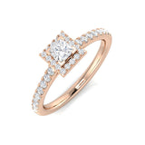 Diamond Princess Cut Halo Ring | 0.5 Carat | Lab-Grown & Natural Diamonds