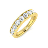 0.10-1.00ct Lab-Grown Round Cut D/VVS Diamond Half Eternity Ring