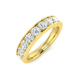 0.10-1.00ct Lab-Grown Round Cut D/VVS Diamond Half Eternity Ring