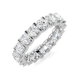 1.00 to 4.00 Carat Lab-Grown Round Cut D/VVS Diamond U-Prong Set Full Eternity Ring.