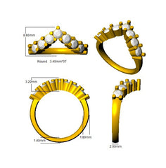 1.00Carat D-E/VS Lab Grown Diamond Wishbone Wedding Ring 18k Yellow Gold Ready To Ship