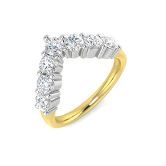 1.00Carat D-E/VS Lab Grown Diamond Wishbone Wedding Ring 18k Yellow Gold Ready To Ship