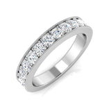 0.10-0.65ct Lab-Grown Round Cut D/VVS Diamond Half Eternity Ring