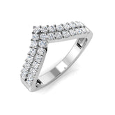 Sparkling Diamond Wishbone Ring | 0.33ct–0.50ct | Hallmarked Gold & Platinum