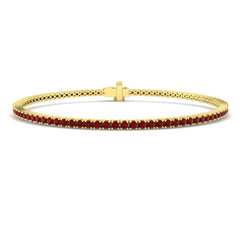 2.00Carat Round Ruby & Diamond Designer Bracelet 9k Yellow Gold Ready To Ship