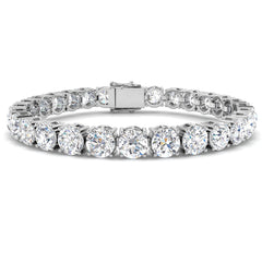 28.5 Carat D-E/VS Lab Grown Round Diamond Tennis Bracelet 18k White Gold Ready To Ship