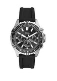 Fossil Garrett FS5624 Men’s Chronograph Watch – Black Dial, Black Silicone Strap
