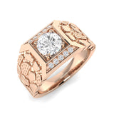 Bold Men’s Diamond Ring UK geometric pattern