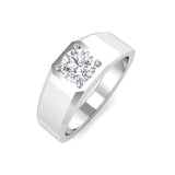 Bold diamond ring with wide polished band