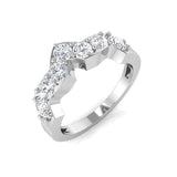 Bold graduated diamond wishbone ring