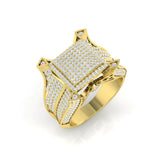 Bold men’s ring with pave diamond