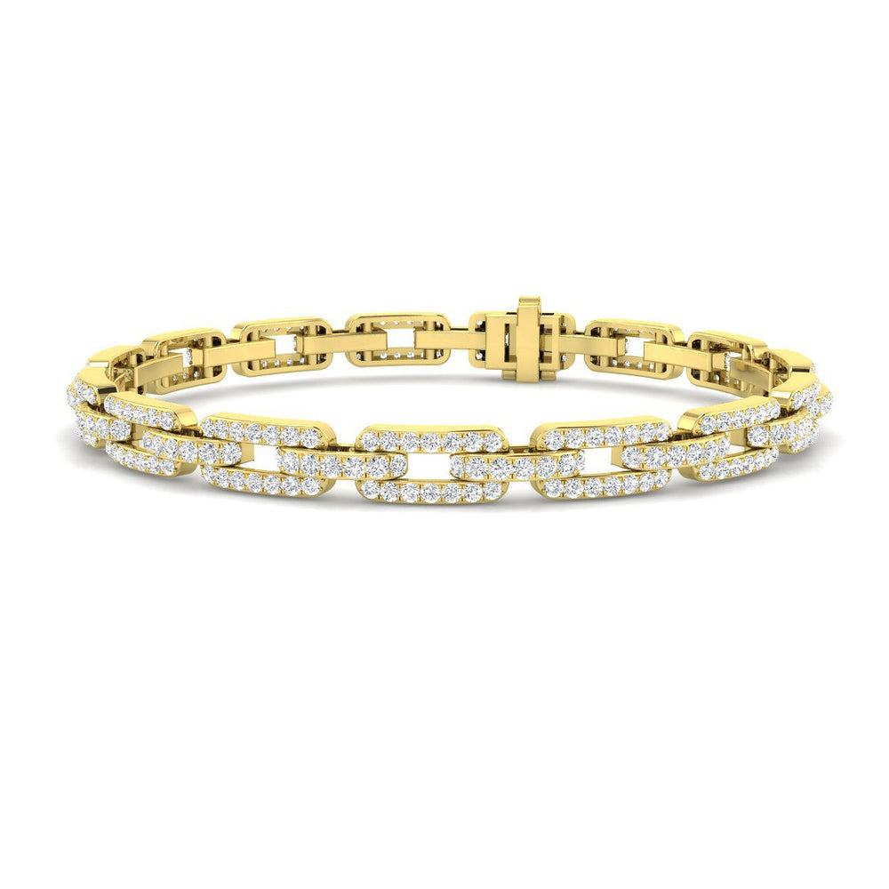 Luxury Diamond Paperclip Bracelet with Box Clasp