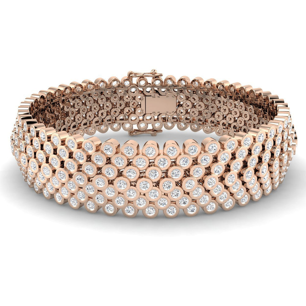 Women Diamond Gold Jewelry, Fine Multi Row Diamond Bracelet, Bridal Diamond Tennis Bracelet